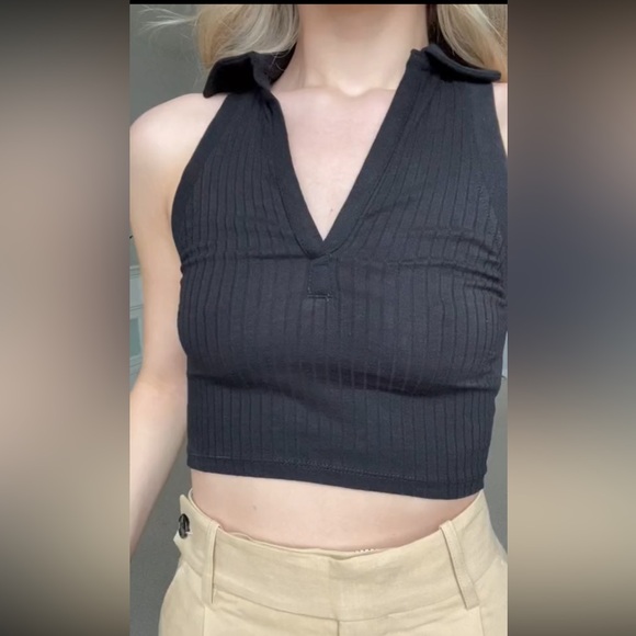 Zara ribbed crop polo tank - Picture 4 of 8